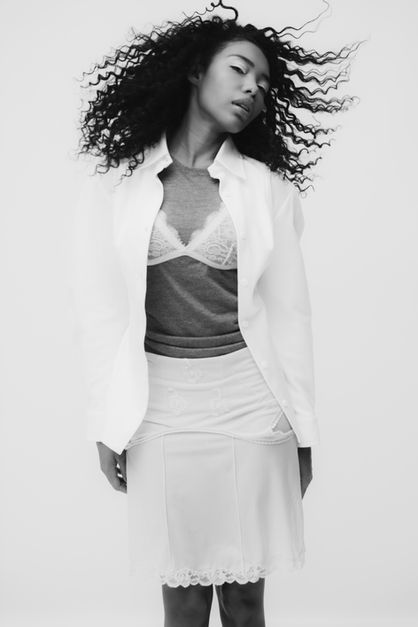 Editorial beauty and fashion portrait close-up
