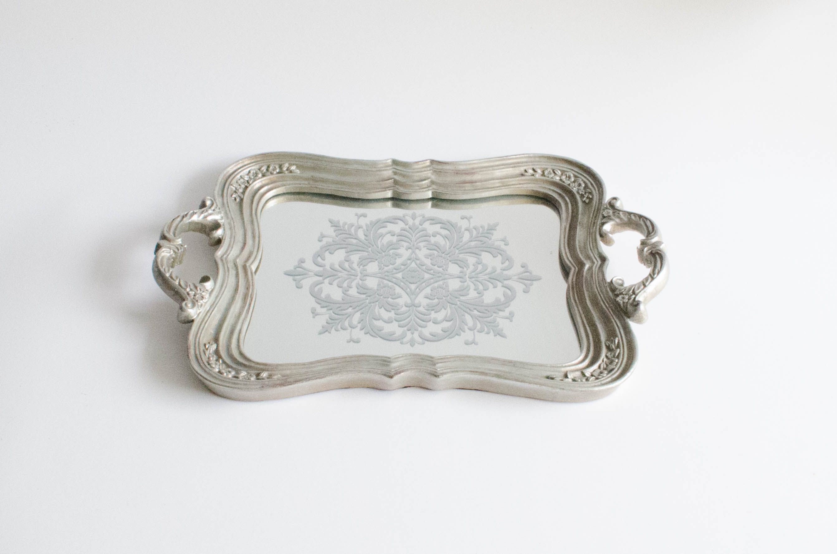 Bandeja Versailles prata com espelho