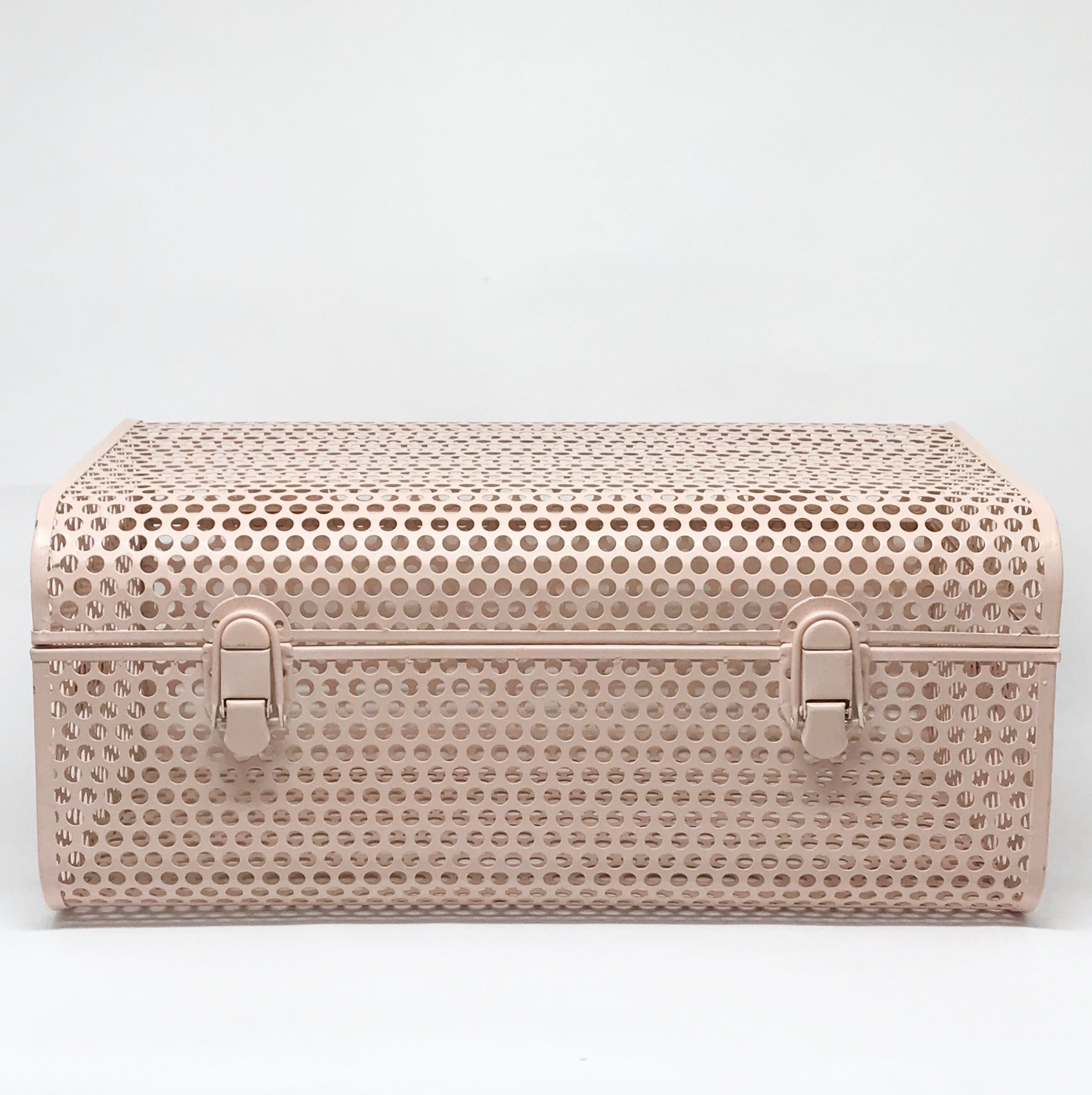 Maleta metal furos rosa