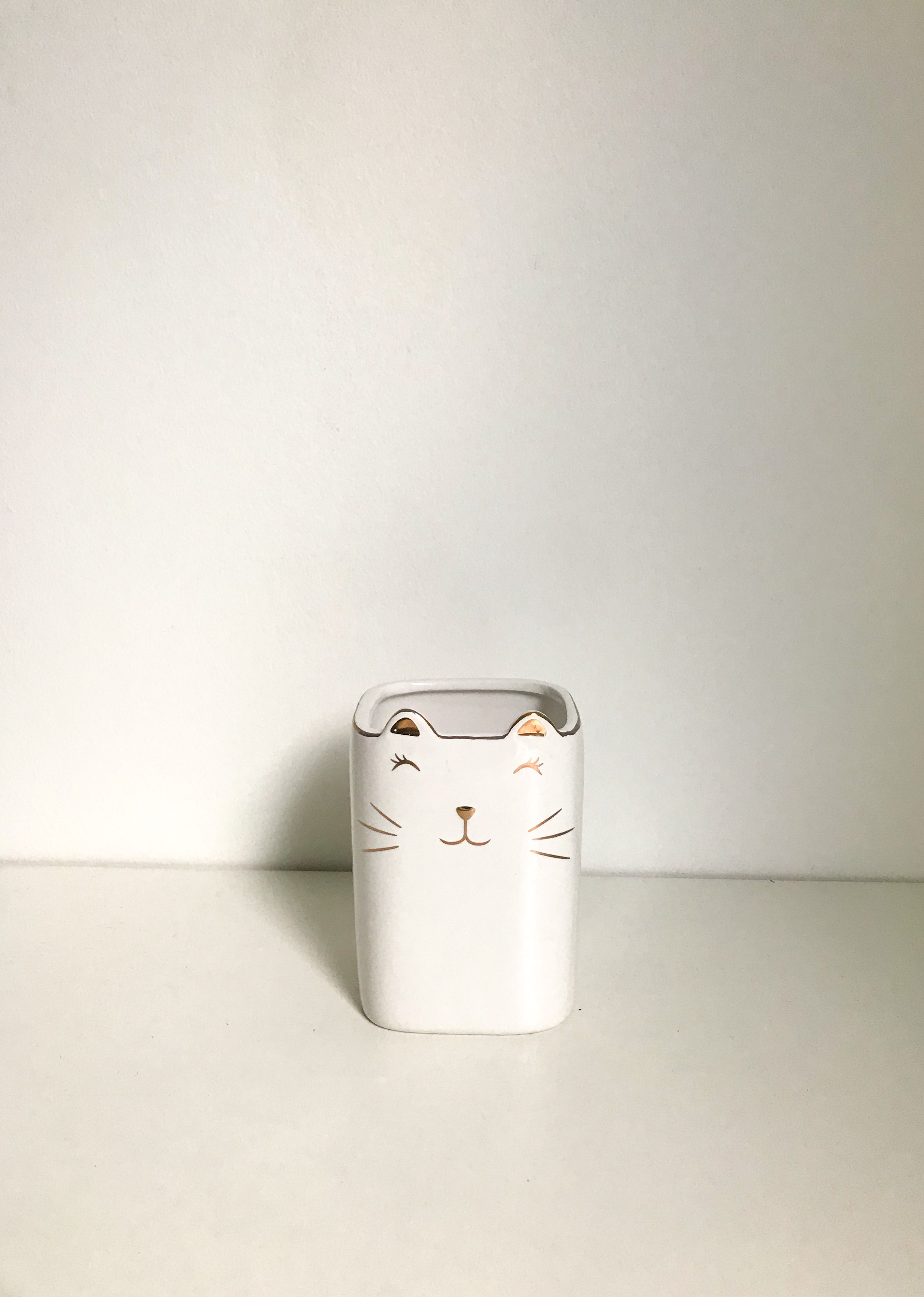 Cachepot gato branco