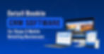 Detail Bookie CRM Software ad showing a laptop, tablet, and smartphone with software interfaces on a blue background. Text: Detail Bookie CRM SOFTWARE.