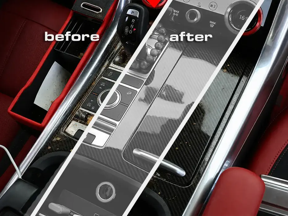 range-rover-center-console-before-and-after-car-interior-detailing-polk-county-florida-33868