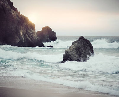 Ocean Waves at Sunset