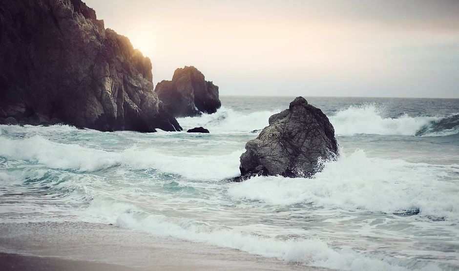 Ocean Waves at Sunset