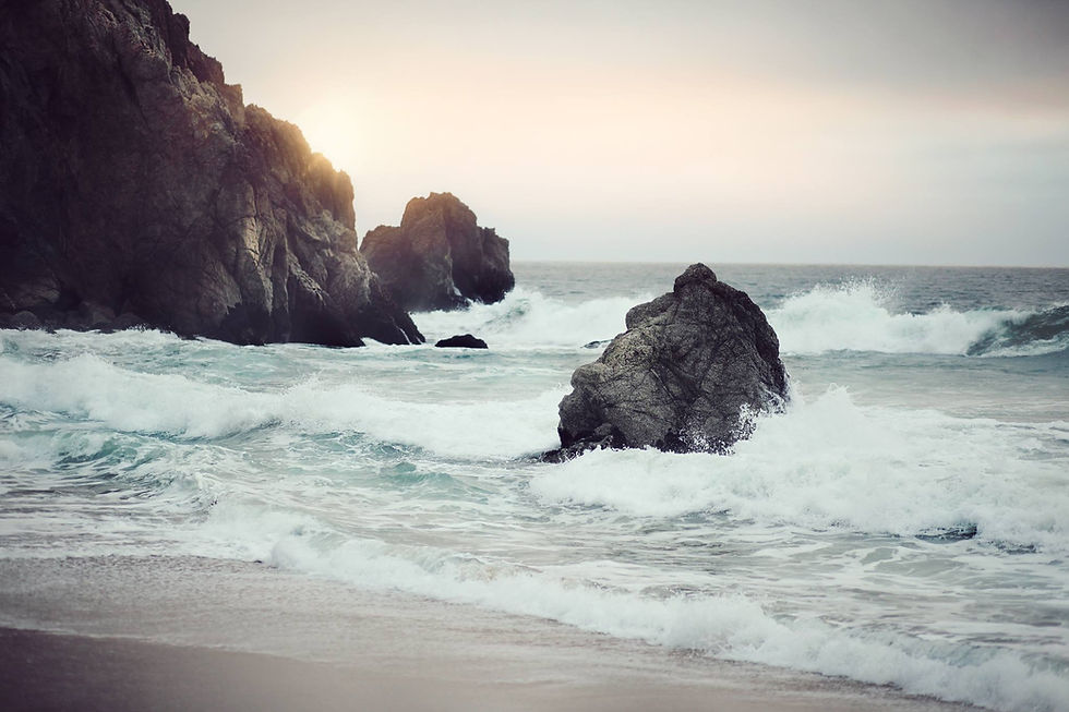 Ocean Waves at Sunset