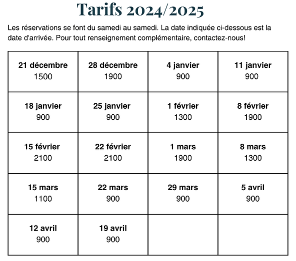 21 décembre 28 décembre 4 janvier 11 janvier 1500 1900 900 900 _ 18 janvier 25 janvier 1 f