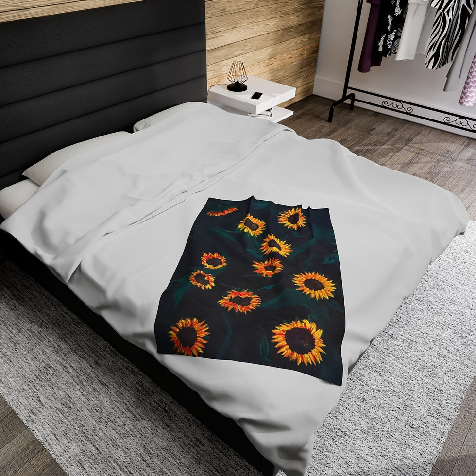 Thumbnail: Sunflowers - Velveteen Plush Blanket