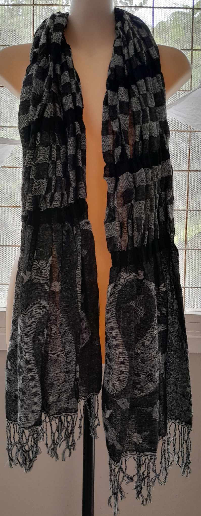 Grey and Black Scarf
