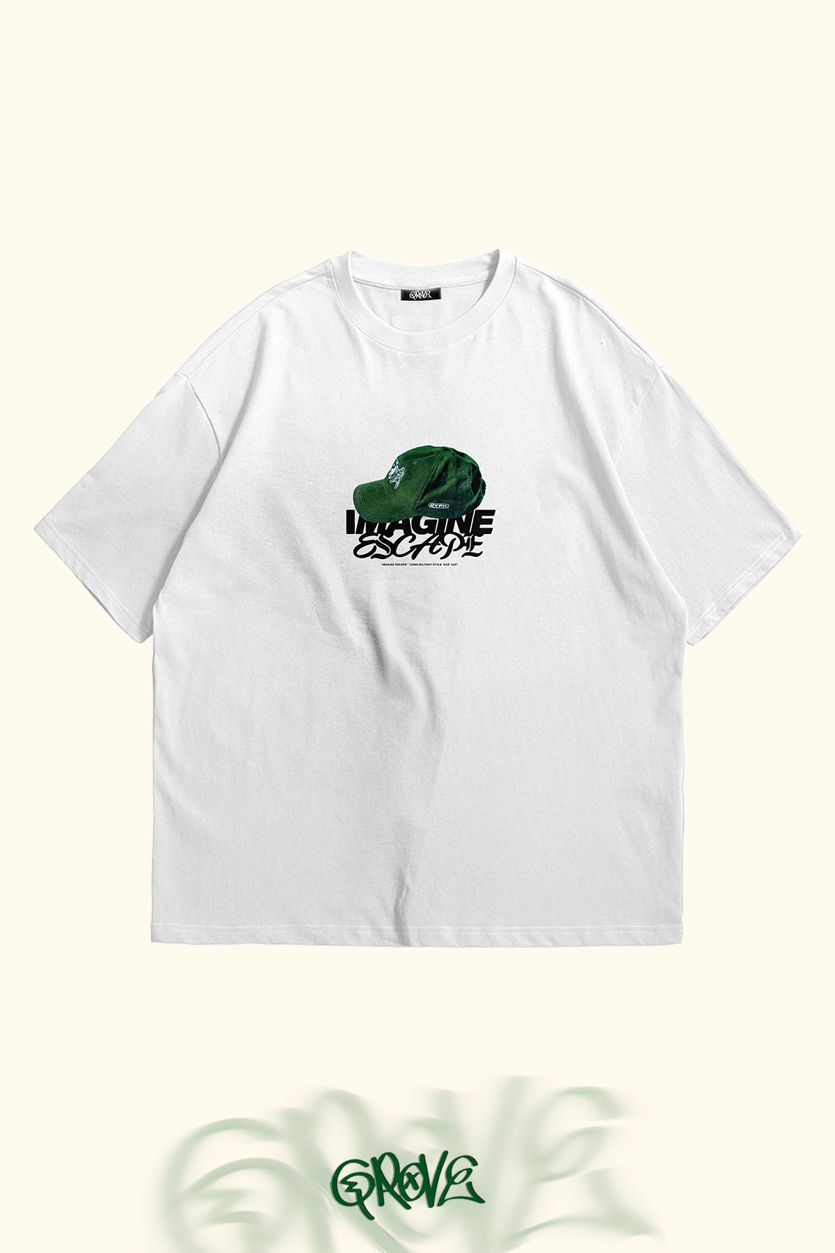 Grafiti Şapka Oversize T-Shirt