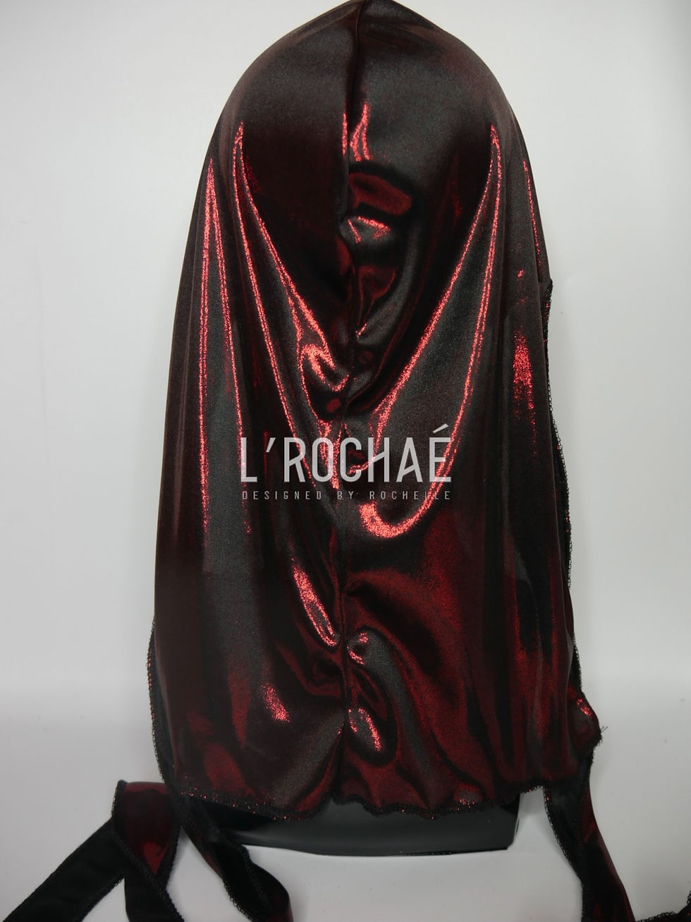Thumbnail: Red Shiny Mirror Satin - Metallic Durag