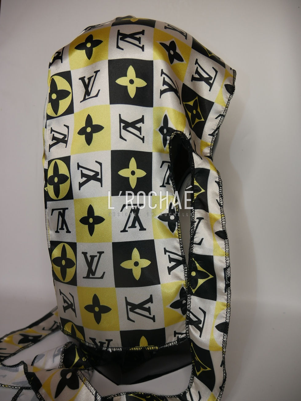 Thumbnail: LV Louis Vuitton Grid Printed Non-Stretch Satin Durag