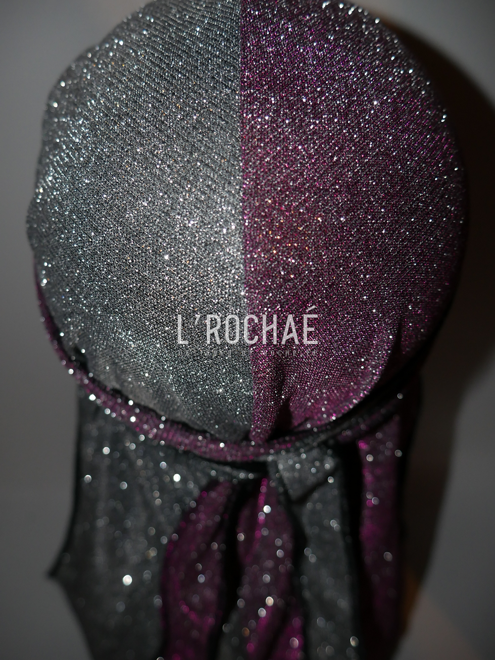 Thumbnail: 50/50 Silver & Pink Sparkly Glitter Durag