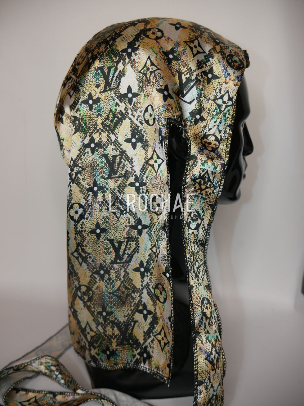 Thumbnail: LV Louis Vuitton Snakeskin Printed Non-Stretch Satin Durag