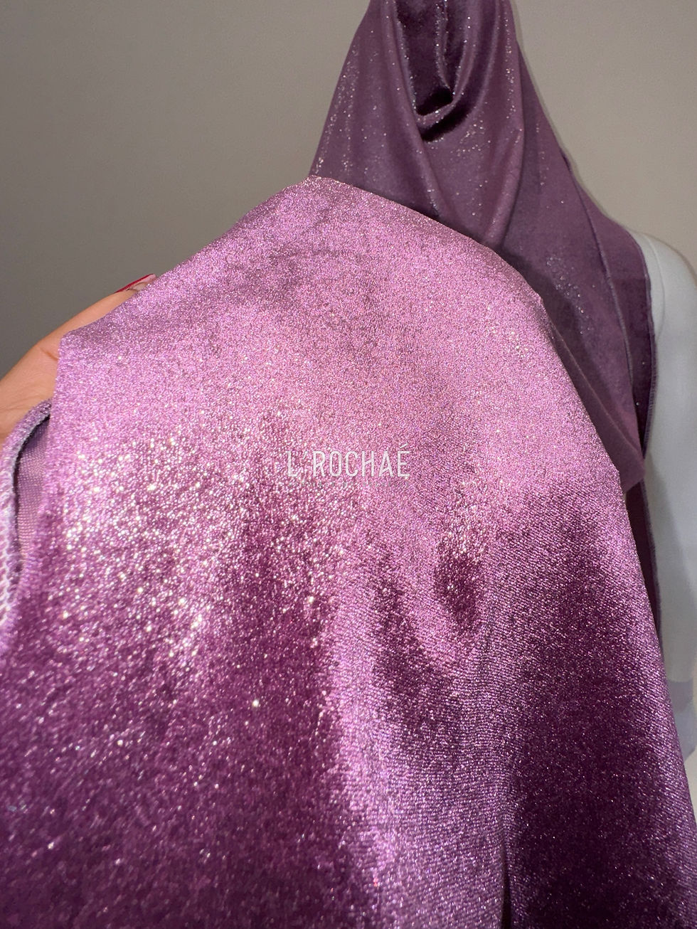 Thumbnail: LONGLINE - Lilac/Silver Tinselmix Sparkly Velvet Luxury Durag L’Rochaé