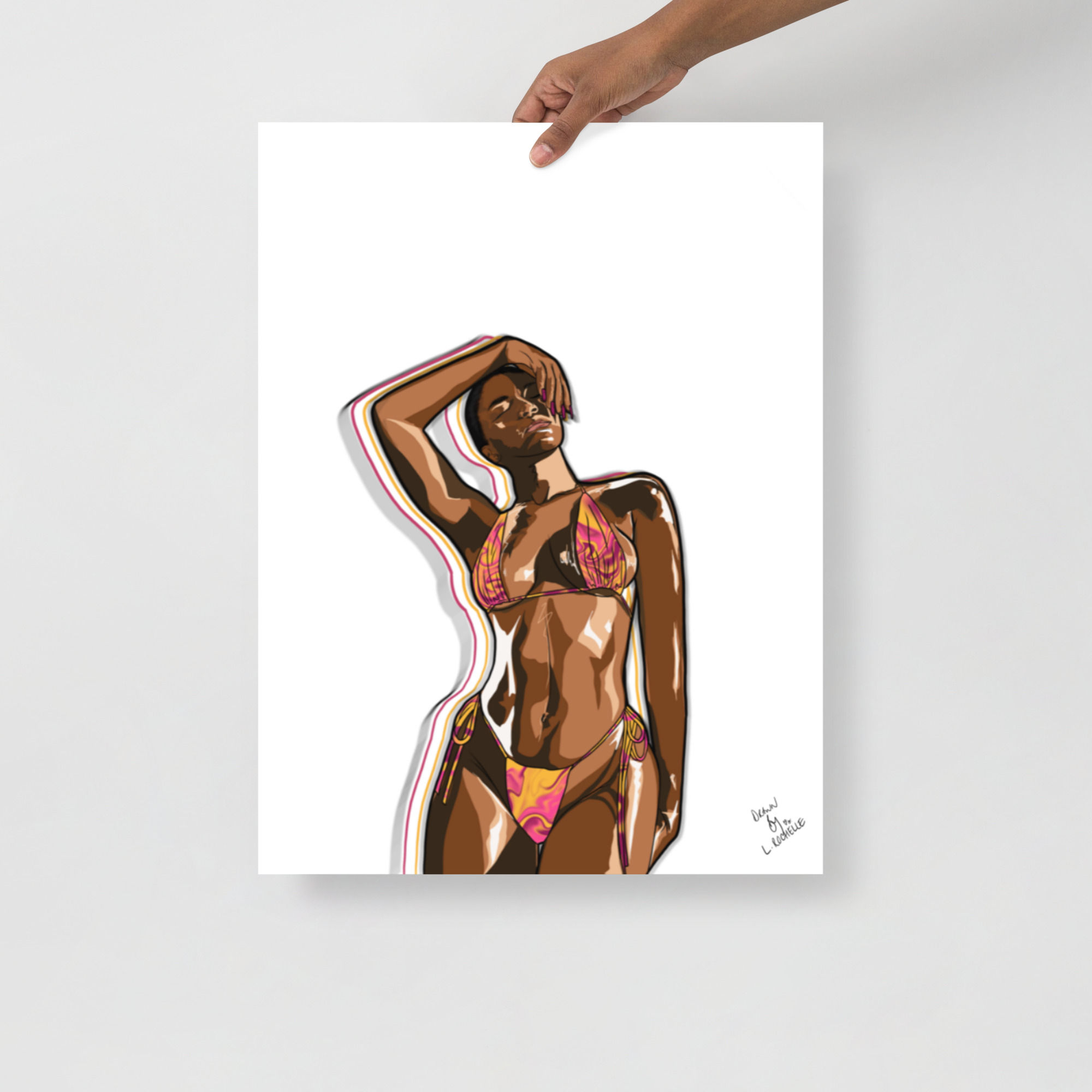 Beach Babe Poster - Unframed Print - Art By L’Rochaé