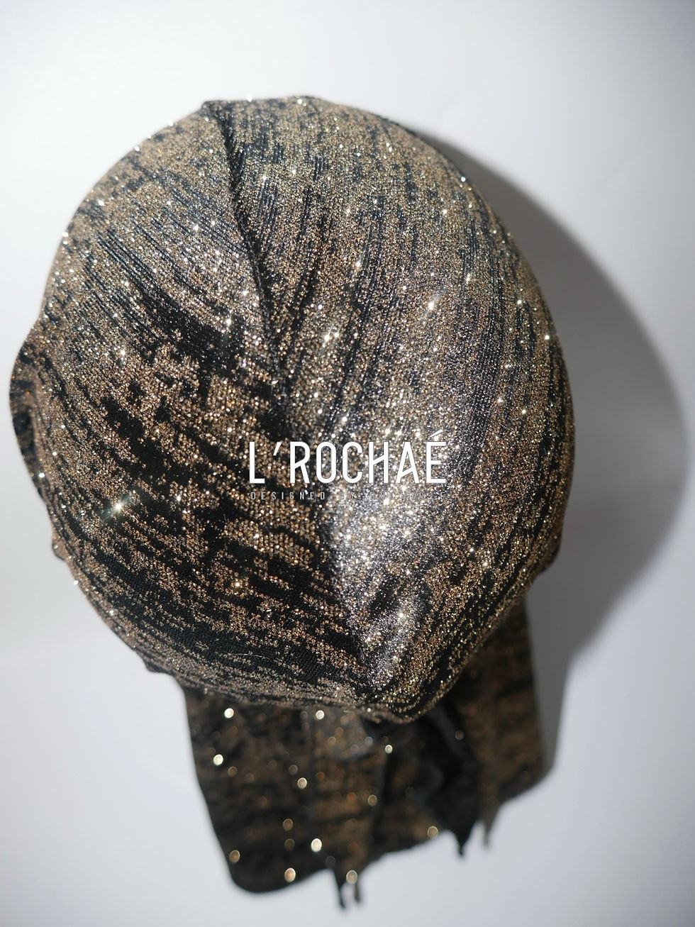 Thumbnail: Limited Edition “Inspiration” Black Velour/Velvet & Gold Glitter Durag