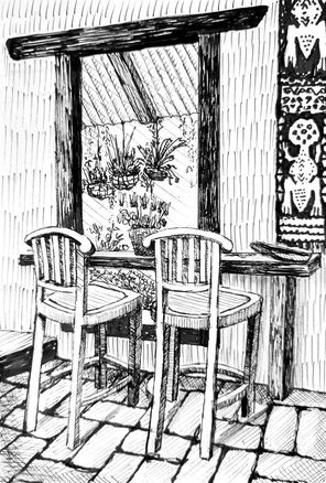 ink drawing, Just like home