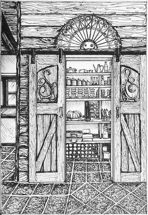 ink drawing, Just like home