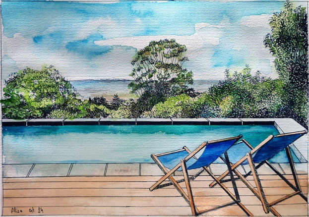 ink drawing, Just like home