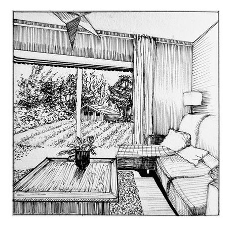 ink drawing, Just like home