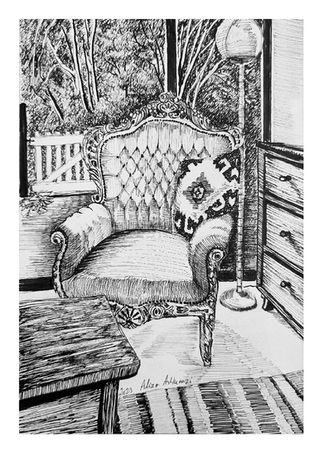 ink drawing, Just like home