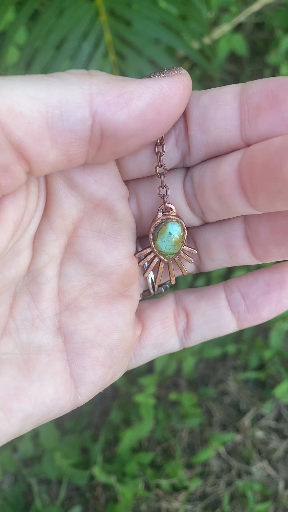 Thumbnail: Tibetan Turquoise Dangly Choker Sunburst Pendant