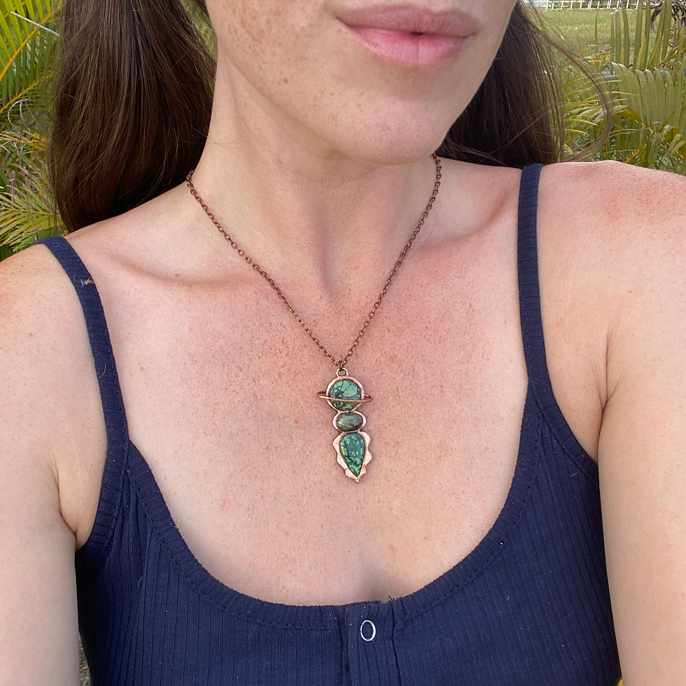 Thumbnail: Tibetan Turquoise and Tourmaline Planet Totem