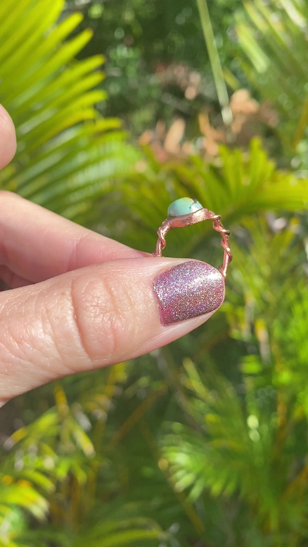 Thumbnail: Teardrop Tibetan Turquoise - Size 5.75
