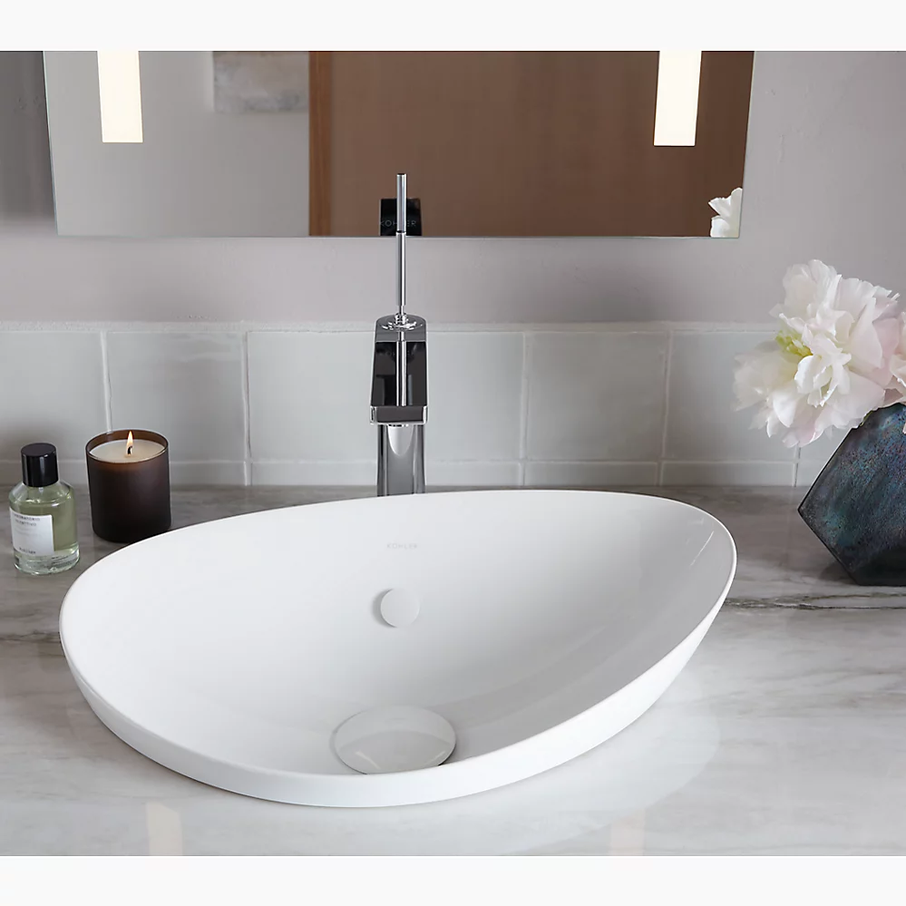 KOH- Veil™ 21" oval vessel bathroom sink- With Overflow
