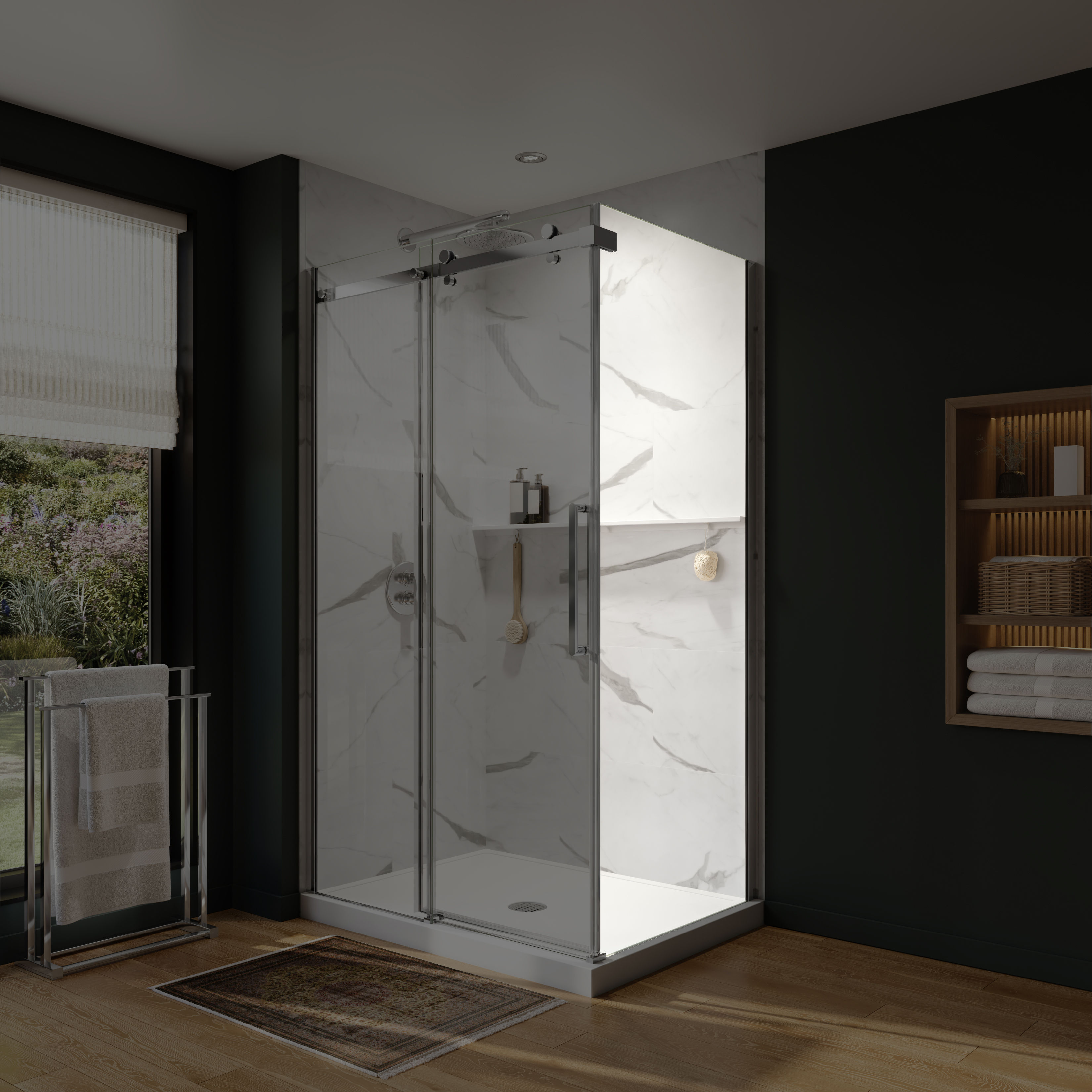 PN- Axion Return Panel for 32 in. Base with Clear glass