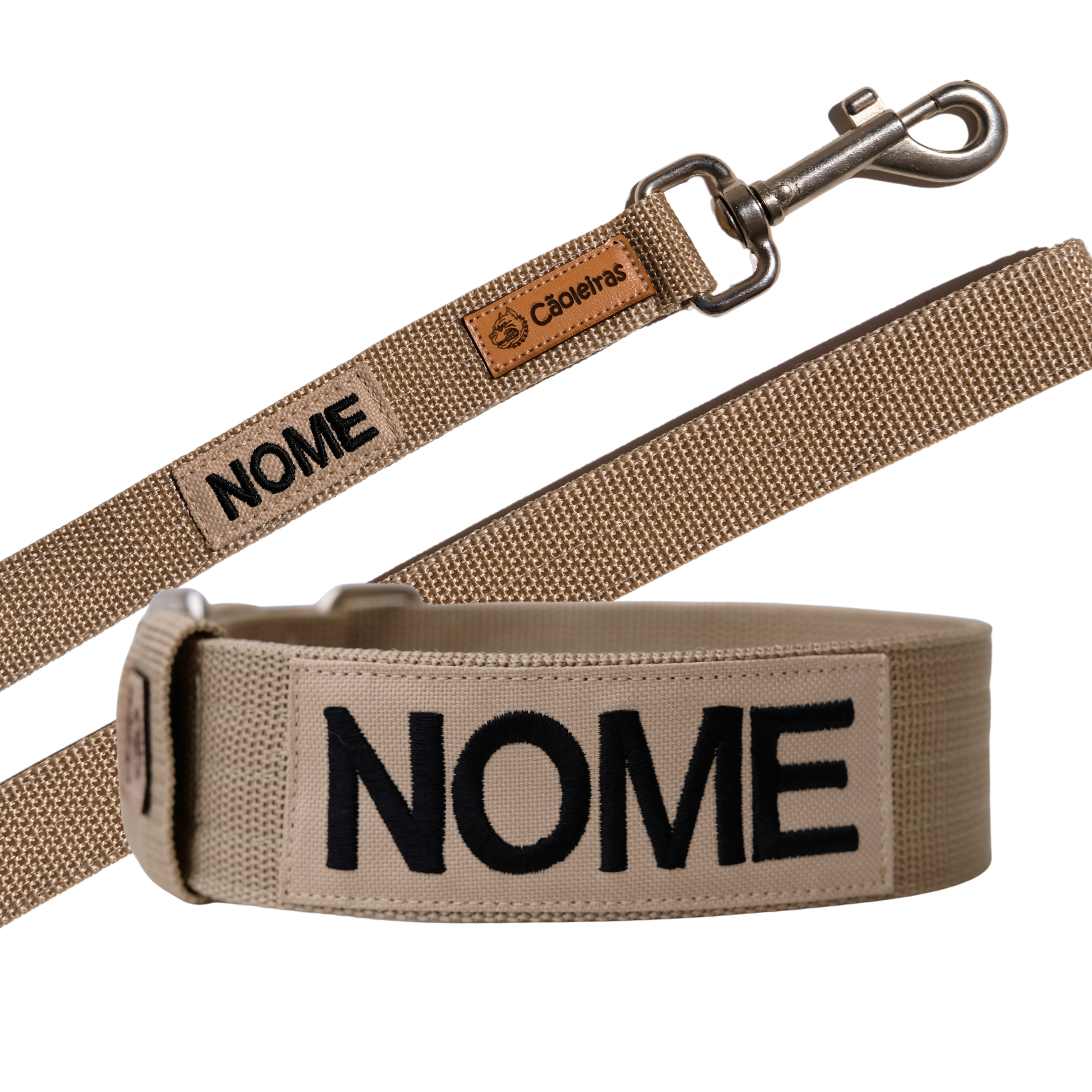 Kit Rami - Coleira Tradicional + Guia Média (120cm) Personalizadas