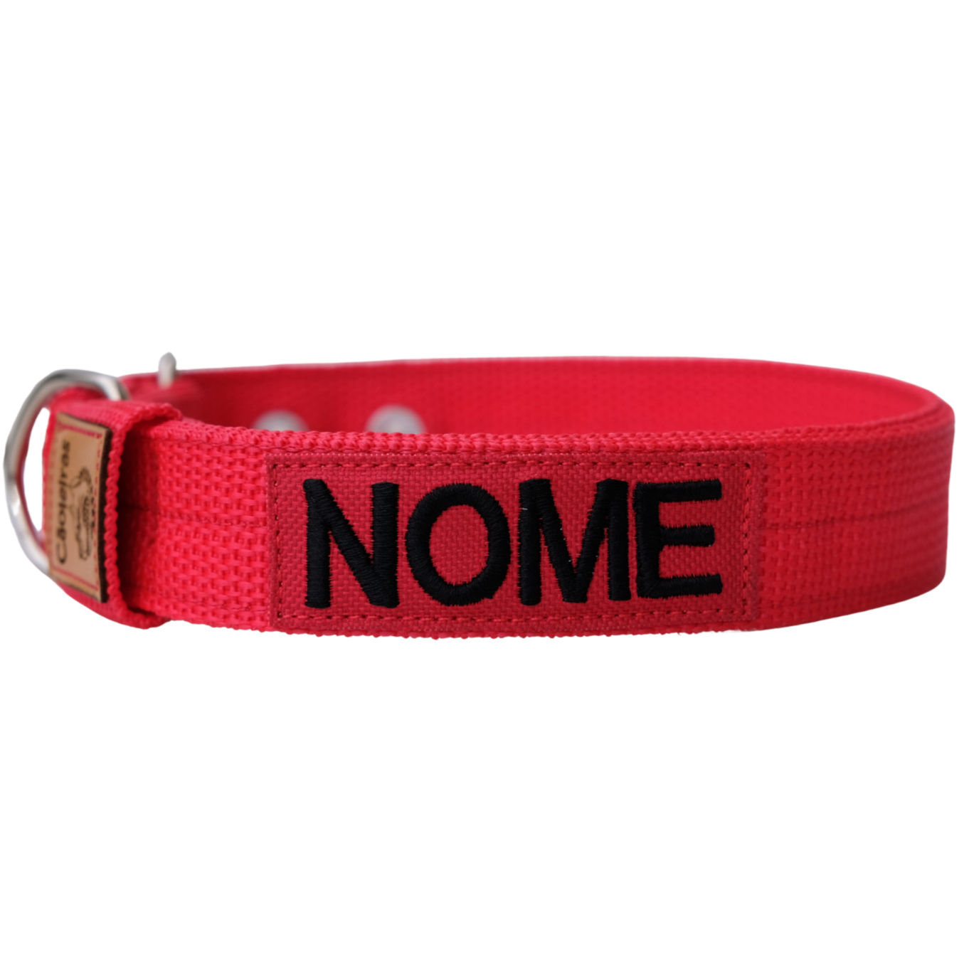 Coleira Slim Vermelha - Personalizada