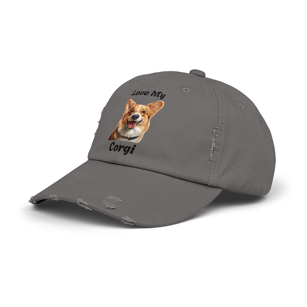 Thumbnail: Unisex Distressed Dog Lover Cap - Corgi