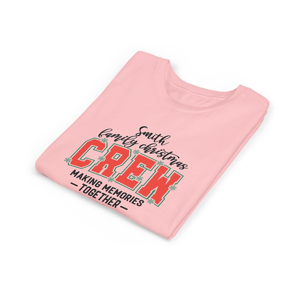 Thumbnail: Personalized Family Christmas Crew Youth Tee