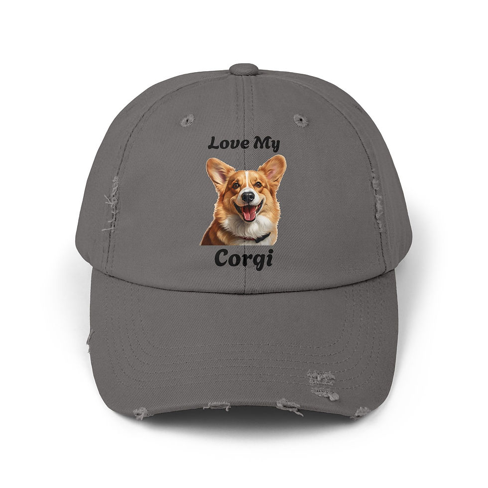 Thumbnail: Unisex Distressed Dog Lover Cap - Corgi
