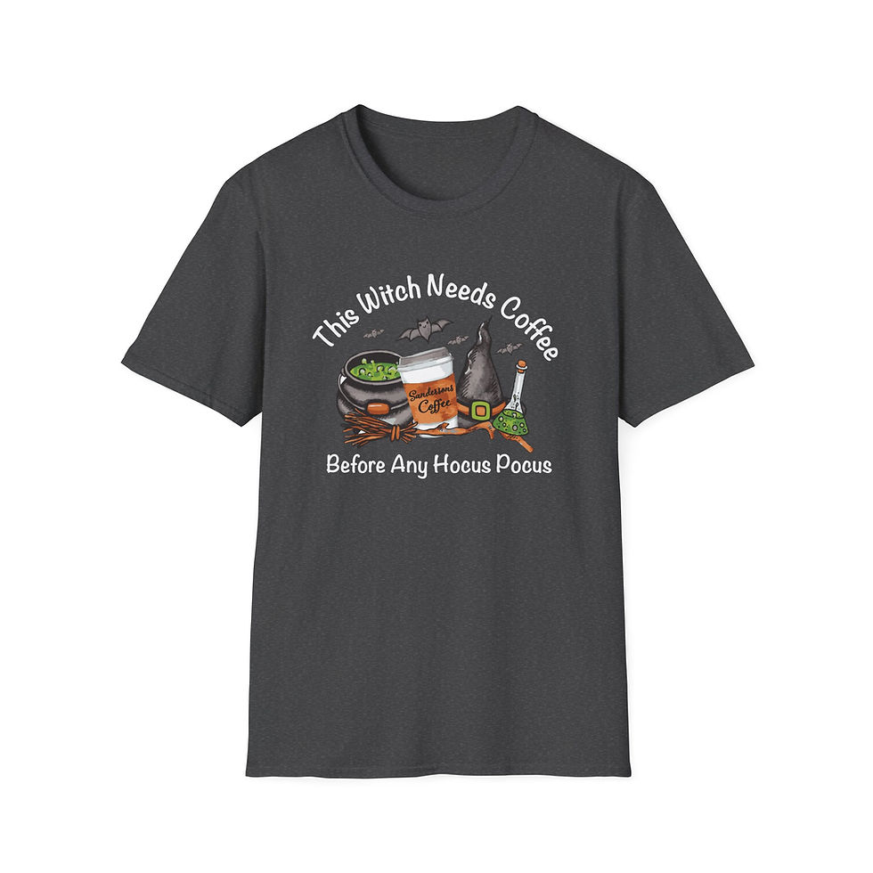 Thumbnail: Witchy T-Shirt - This Witch Needs Coffee Before any Hocus Pocus