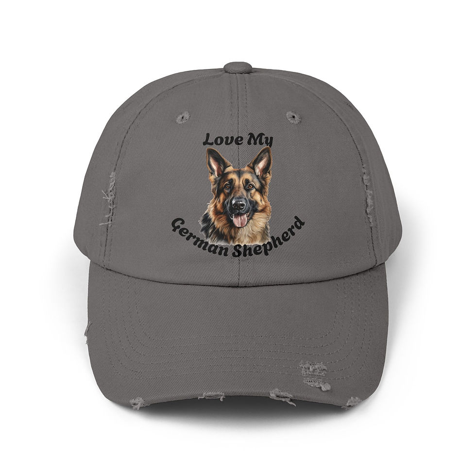 Thumbnail: Unisex Distressed Dog Lover Cap - German Shepherd