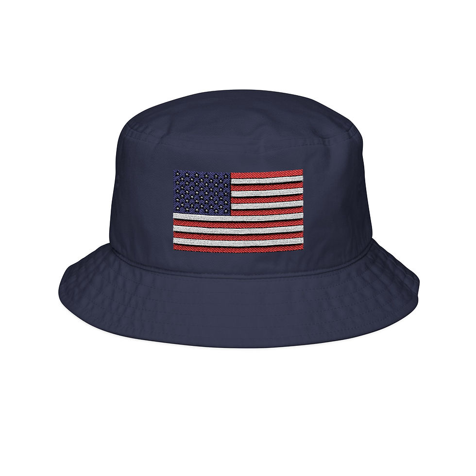 Thumbnail: American Flag Embroidered Bucket Hat | USA Stars Stripes