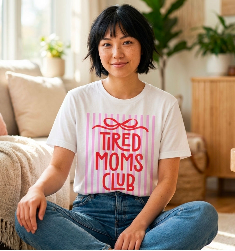 Tired Moms Club T-Shirt | Funny Mom Shirt, Momlife Tee, Exhausted Mom Humor