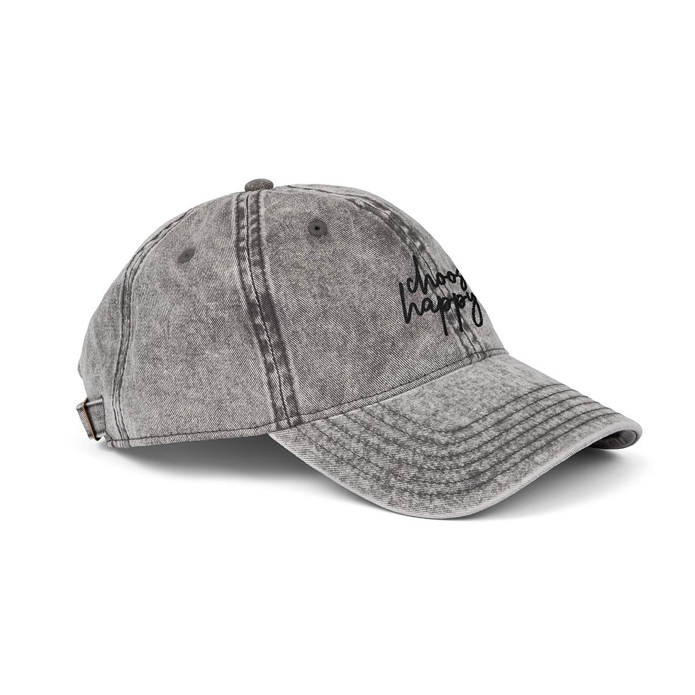 Thumbnail: Vintage Embroidered Cap - Choose Happy Hat