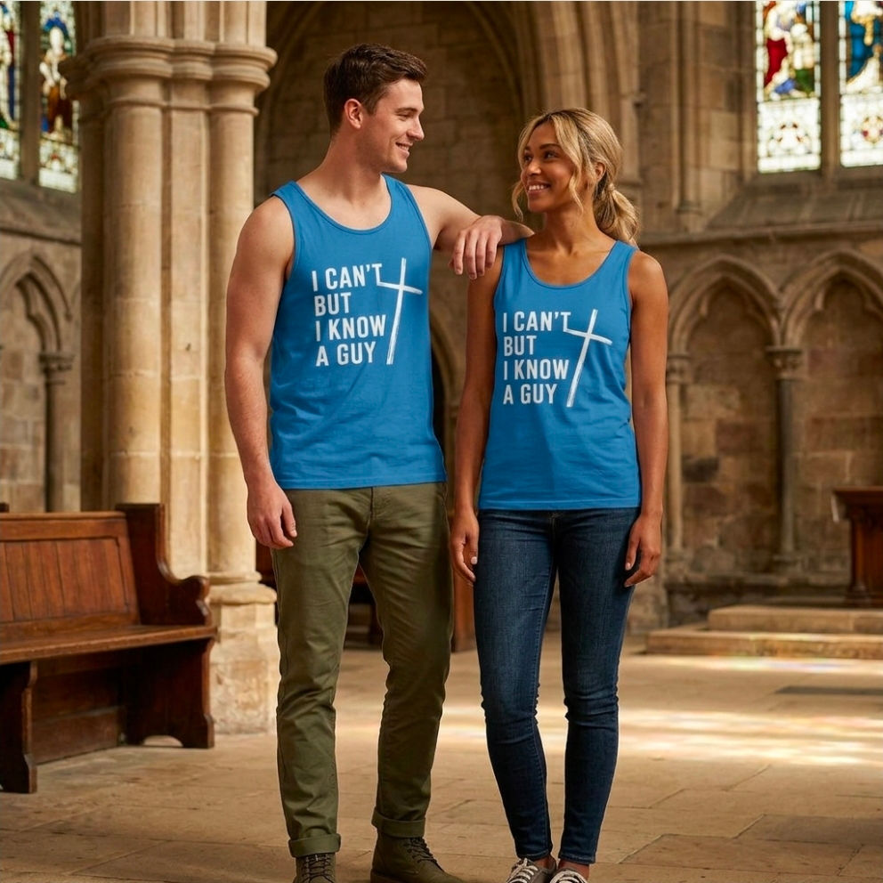 I Can't But I Know A Guy cross tank top | Christian faith tank