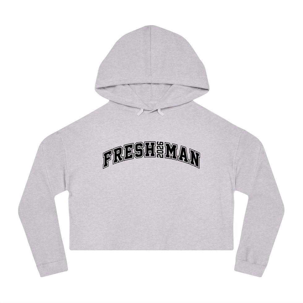 Thumbnail: Freshman 2026 Women's Cropped Hoodie | Trendy College Sweatshirt 