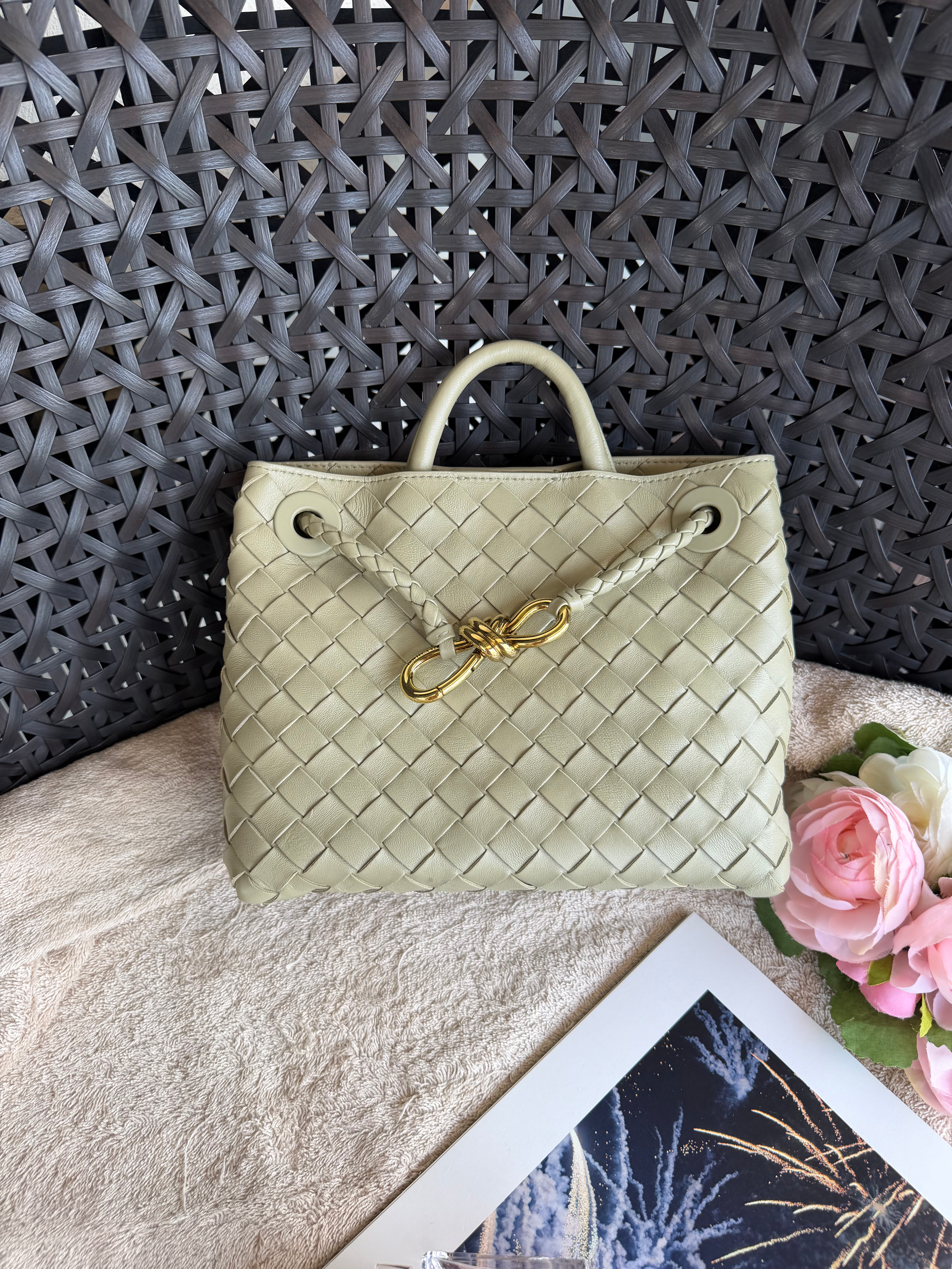 Bottega Veneta Andiamo Small Travertine