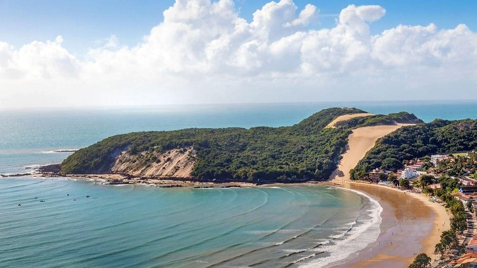 Wide angle view of Morro do Careca and Ponta Negra beach