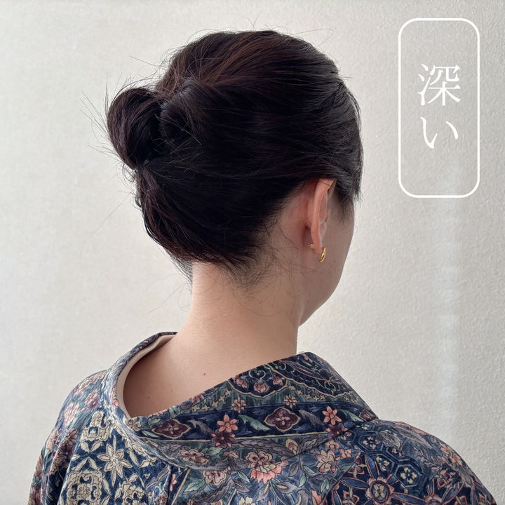 どこでも着物美人の普通の衿(えり)の深さ