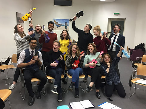 Une entreprise pendant un Teambuilding en musique