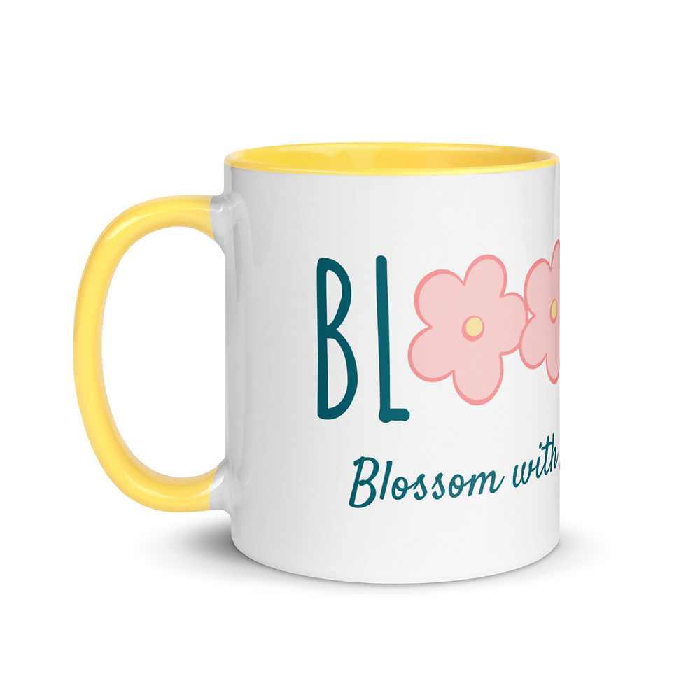 Thumbnail: Mug with Color Inside w/Pink BLOOMates Flowers and Tagline