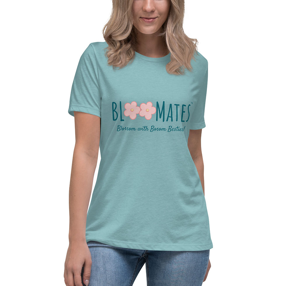 Thumbnail: Women's Relaxed T-Shirt w/Pink Flowers and Tagline