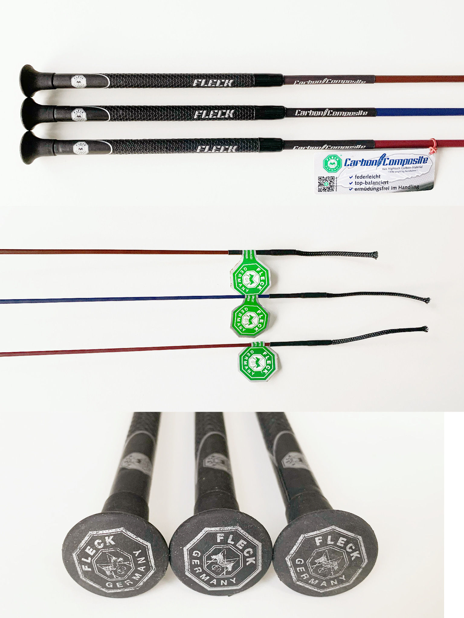 Dressage whip - Fleck Carbon