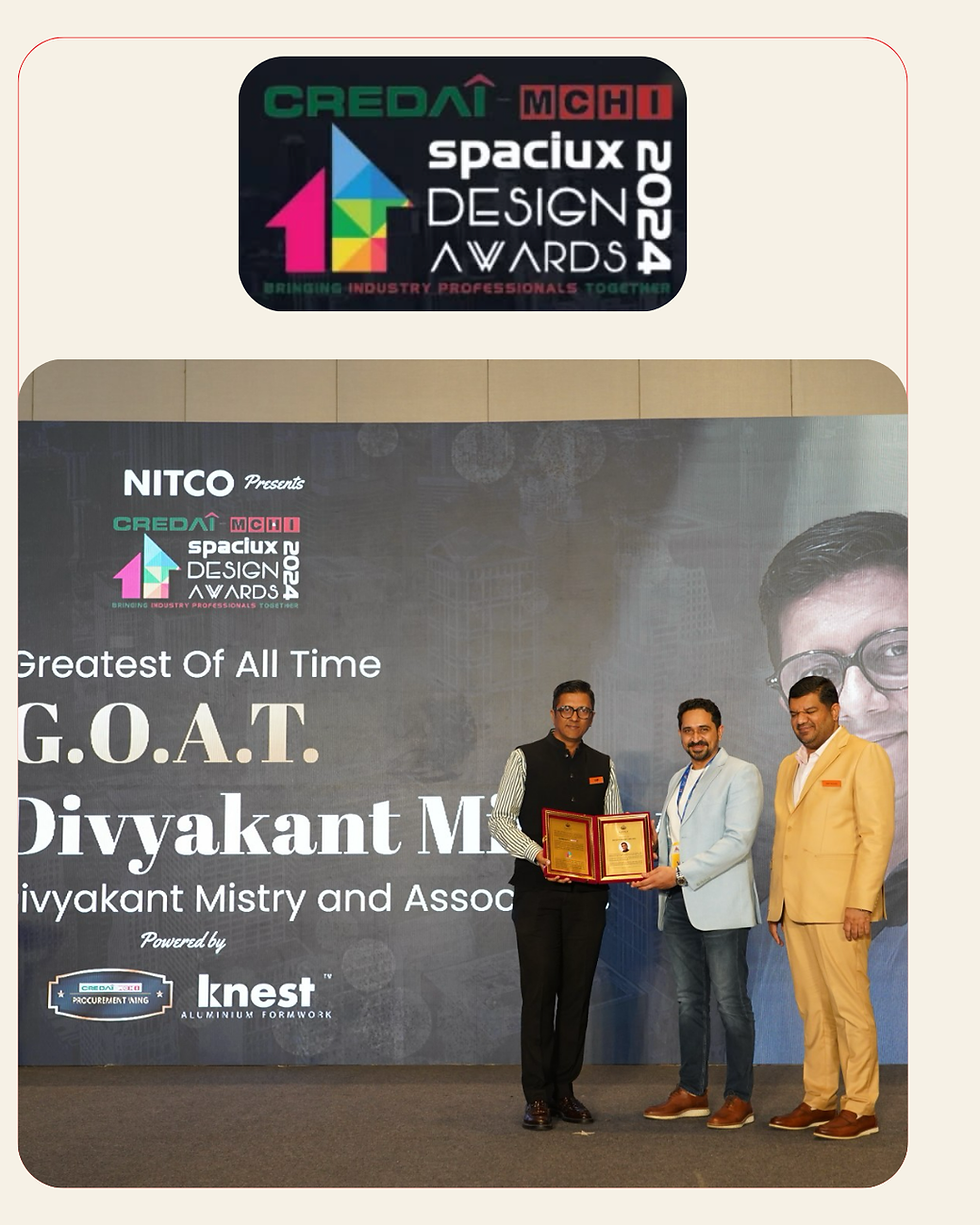 Redefining Luxury with Divyakant Mistry! 🌟
Meet the visionary Founder & Principal Designer of DmA - Divyakant Mistry Associates, a firm with a 30-year legacy of excellence in luxury interior design. From transforming upscale residences to redefining commercial spaces, his work is a testament to innovation, elegance, and functionality.
🏆 Honored with accolades like "Forbes India Top 20 Design Lions" and "D’CODE Design Ikons," Mr. Mistry’s contributions have left an indelible mark on the industry.